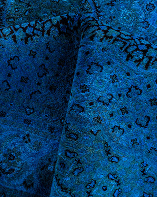 Contemporary Hand-Knotted Overdyed Blue Area Rug 6' 2" x 8' 10"