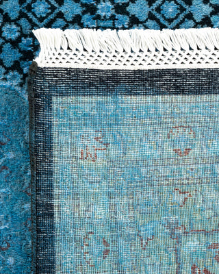 Contemporary Hand-Knotted Overdyed Blue Area Rug 6' 7" x 9' 10"