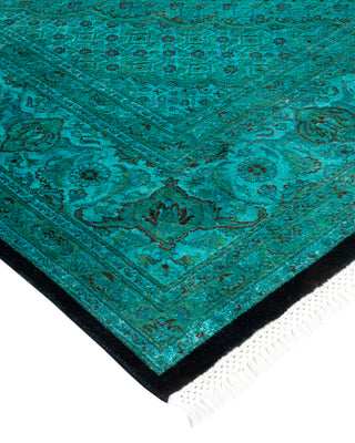 Contemporary Fine Vibrance Black Wool Area Rug - 6' 6" x 10' 1"