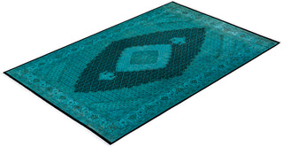 Contemporary Fine Vibrance Black Wool Area Rug - 6' 6" x 10' 1"