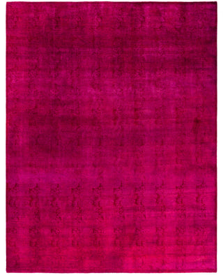 Contemporary Overdyed Wool Hand Knotted Pink Area Rug 8' 2" x 10' 6"