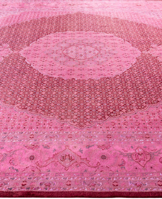 Overdyed One-of-a-Kind Wool Pink Area Rug 8' 1" x 10' 5"