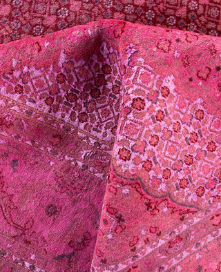 Overdyed One-of-a-Kind Wool Pink Area Rug 8' 1" x 10' 5"