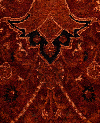 Contemporary Overdyed Wool Hand Knotted Orange Area Rug 4' 7" x 7' 1"