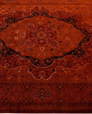 Contemporary Overdyed Wool Hand Knotted Orange Area Rug 4' 7" x 7' 1"