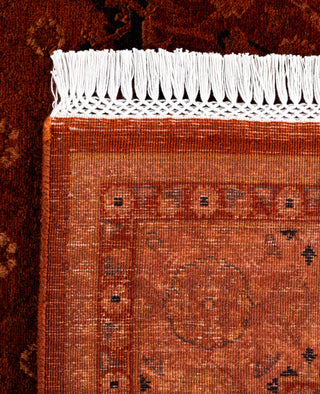 Contemporary Overdyed Wool Hand Knotted Orange Area Rug 4' 7" x 7' 1"
