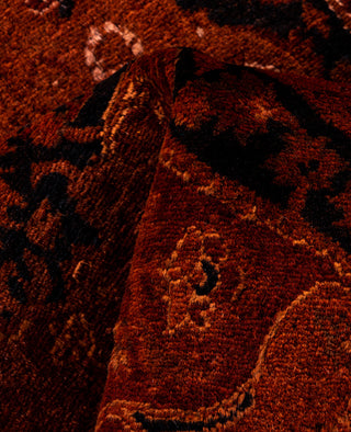 Contemporary Overdyed Wool Hand Knotted Orange Area Rug 4' 7" x 7' 1"