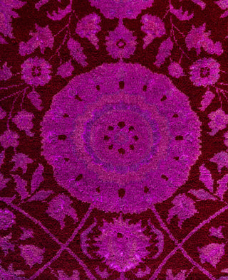 Overdyed Hand-Knotted Wool Modern-Contemporary Purple Area Rug 4' 10" x 7' 3"