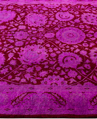 Overdyed Hand-Knotted Wool Modern-Contemporary Purple Area Rug 4' 10" x 7' 3"
