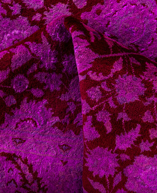 Overdyed Hand-Knotted Wool Modern-Contemporary Purple Area Rug 4' 10" x 7' 3"