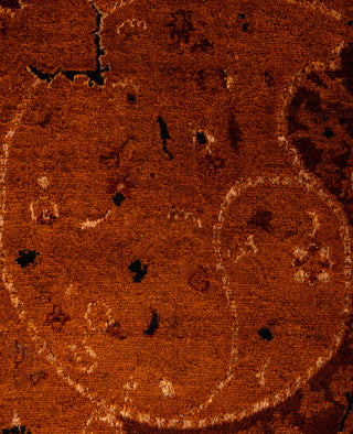Contemporary Overdyed Wool Hand Knotted Orange Area Rug 4' 8" x 7' 5"