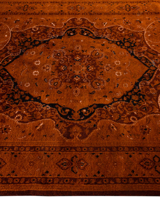 Contemporary Overdyed Wool Hand Knotted Orange Area Rug 4' 8" x 7' 5"