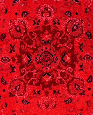 Overdyed Hand-Knotted Wool Modern-Contemporary Pink Area Rug 4' 7" x 7' 6"