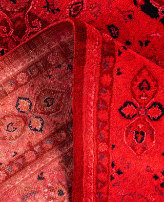 Overdyed Hand-Knotted Wool Modern-Contemporary Pink Area Rug 4' 7" x 7' 6"