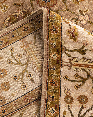 Traditional Oushak Hand Knotted Floral Wool Brown Area Rug 7' 10" x 9' 10"