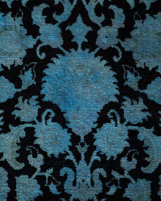 Modern Overdyed Hand Knotted Wool Blue Area Rug 4' 2" x 6' 4"