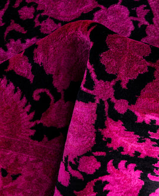 Contemporary Overdyed Wool Hand Knotted Pink Runner 2' 7" x 8' 2"
