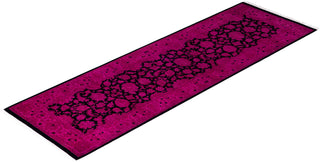 Contemporary Overdyed Wool Hand Knotted Pink Runner 2' 7" x 8' 2"