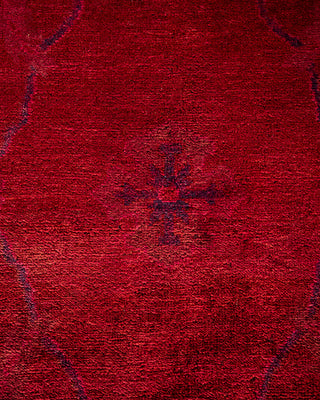 Modern Overdyed Hand Knotted Wool Pink Area Rug 6' 1" x 8' 6"