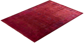 Modern Overdyed Hand Knotted Wool Pink Area Rug 6' 1" x 8' 6"