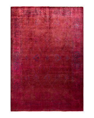 Contemporary Fine Vibrance Red Wool Area Rug 6' 1" x 8' 6"