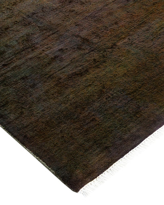 Contemporary Fine Vibrance Brown Wool Area Rug - 8' 11" x 11' 9"