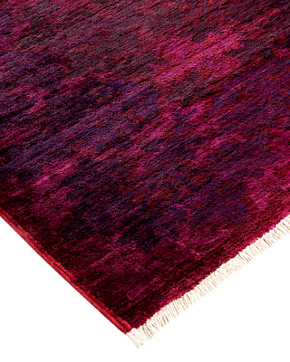 Modern Overdyed Hand Knotted Wool Pink Area Rug 8' 2" x 9' 1"