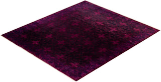 Modern Overdyed Hand Knotted Wool Pink Area Rug 8' 2" x 9' 1"