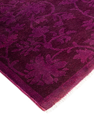 Modern Overdyed Hand Knotted Wool Purple Area Rug 7' 10" x 9' 9"