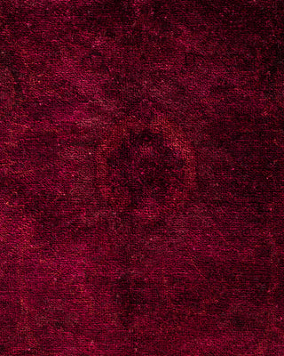 Contemporary Hand-Knotted Overdyed Red Area Rug 9' 10" x 13' 2"