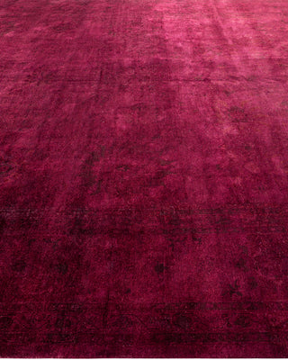 Contemporary Hand-Knotted Overdyed Red Area Rug 9' 10" x 13' 2"