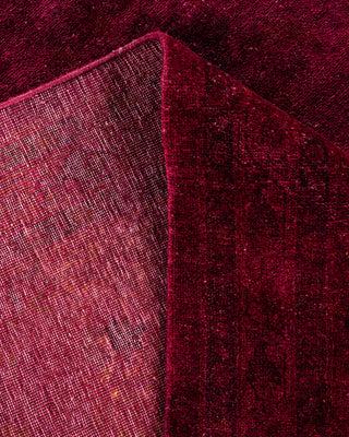 Contemporary Hand-Knotted Overdyed Red Area Rug 9' 10" x 13' 2"