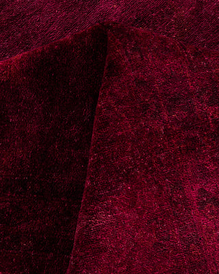 Contemporary Hand-Knotted Overdyed Red Area Rug 9' 10" x 13' 2"