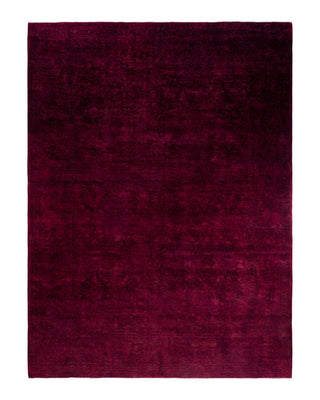 Contemporary Overyed Wool Hand Knotted Red Area Rug 9' 10" x 13' 2"