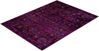 Contemporary Fine Vibrance Red Wool Area Rug - 9' 1" x 12' 0"