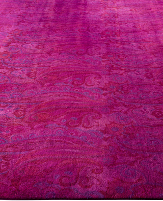 Overdyed Hand-Knotted Wool Modern-Contemporary Purple Area Rug 8' 0" x 10' 2"