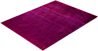 Overdyed Hand-Knotted Wool Modern-Contemporary Purple Area Rug 8' 0" x 10' 2"