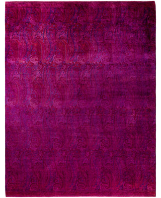 Overdyed Hand-Knotted Wool Modern-Contemporary Purple Area Rug 8' 0" x 10' 2"