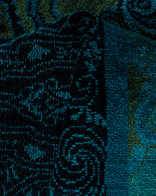 Overdyed Hand-Knotted Blue Area Rug 4' 2" x 6' 7"