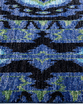 Contemporary Overyed Wool Hand Knotted Black Runner 2' 6" x 10' 8"