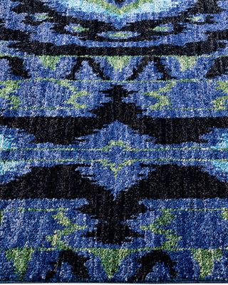 Contemporary Hand-Knotted Modern Abstract Black Runner 2' 6" x 10' 8"