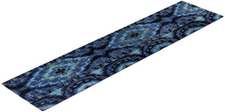 Contemporary Hand-Knotted Modern Abstract Black Runner 2' 6" x 10' 8"