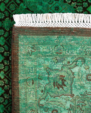 Overdyed Hand-Knotted Wool Modern-Contemporary Green Area Rug 5' 6" x 8' 4"