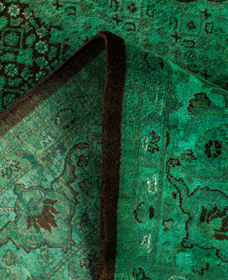 Overdyed Hand-Knotted Wool Modern-Contemporary Green Area Rug 5' 6" x 8' 4"