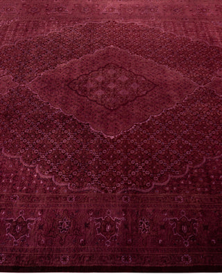 Contemporary Overdyed Wool Hand Knotted Pink Area Rug 6' 1" x 9' 4"