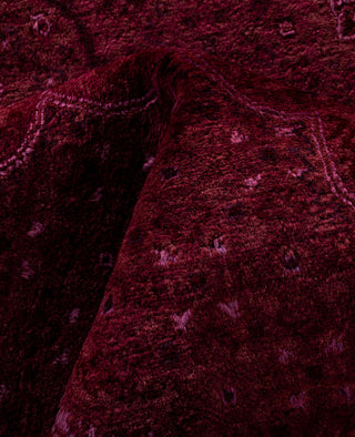 Contemporary Overdyed Wool Hand Knotted Pink Area Rug 6' 1" x 9' 4"