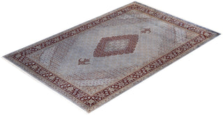 Contemporary Hand-Knotted Overdyed Gray Area Rug 6' 1" x 9' 5"