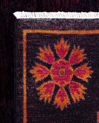 Fine Vibrance, One-of-a-Kind Hand-Knotted Area Rug  - Purple, 6' 2" x 8' 3"