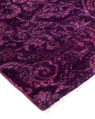 Modern Overdyed Hand Knotted Wool Purple Area Rug 6' 0" x 8' 9"