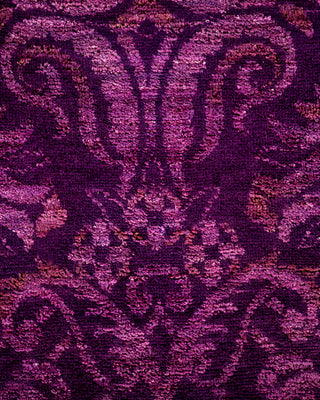 Modern Overdyed Hand Knotted Wool Purple Area Rug 6' 0" x 8' 9"